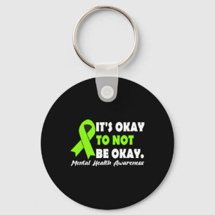 Okay To Not Be Okay Ribbon Mental Health Awareness Keychain