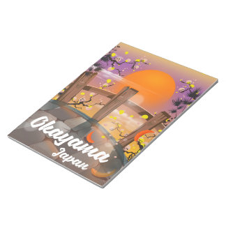 Okayama Japanese blossom poster. Notepad