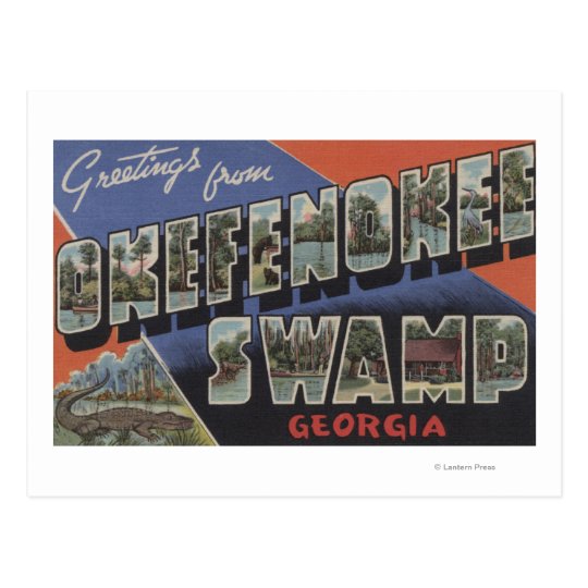 Okefenokee Swamp, Georgia - Large Letter Scenes Postcard