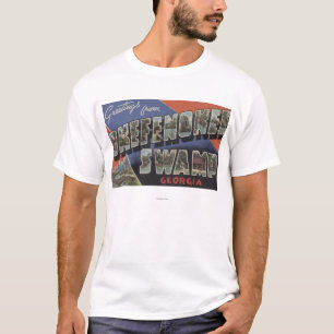 Okefenokee Swamp, Georgia - Large Letter Scenes T-Shirt