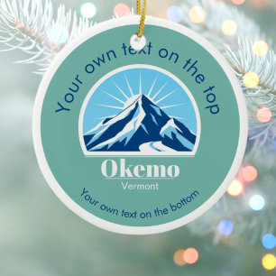 Okemo Colorado ski resort christmas  Ceramic Ornament