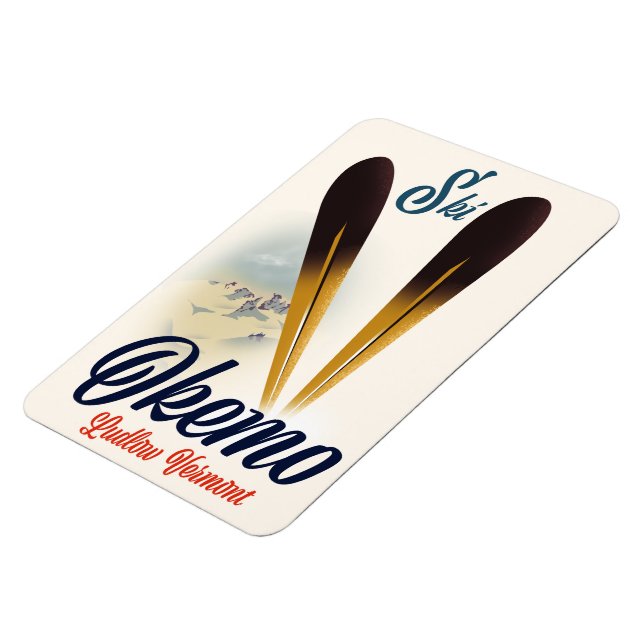 Okemo Ludlow Vermont ski poster Magnet (Left Side)