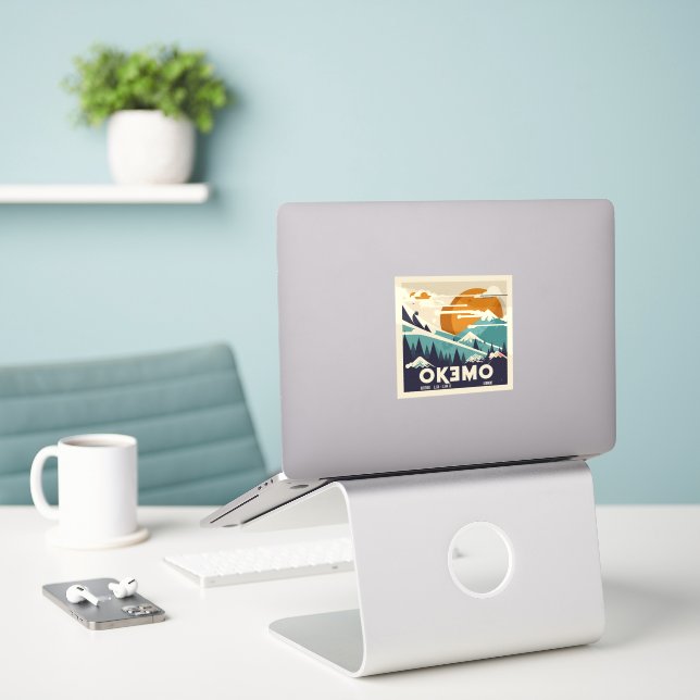 Okemo Vermont Mountain Travel Sticker (Laptop On Desk)
