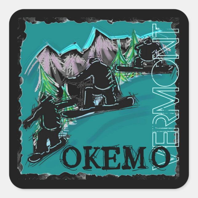 Okemo Vermont snowboarders stickers (Front)