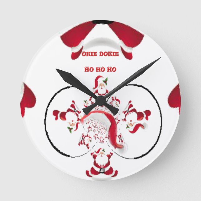 Oki Dokie Santa! Round Clock (Front)
