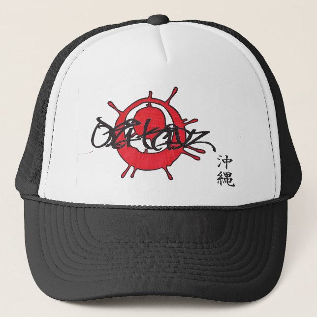 Oki Kidz/ Ink Splater Oki Flag/ Okinawa Kanji Trucker Hat (Front)