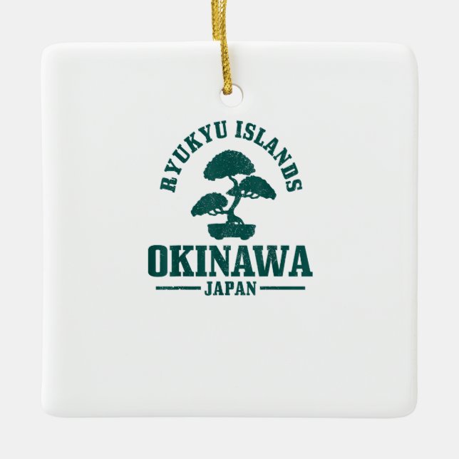 Okinawa Japan Bonsai Japanese Ryukyu Islands Gift Ceramic Ornament (Front)