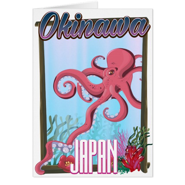 Okinawa Japan Squid travel poster (Front)