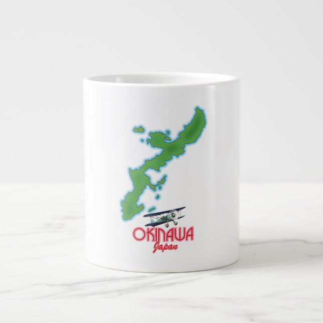 Okinawa Japan travel map Large Coffee Mug (Front)