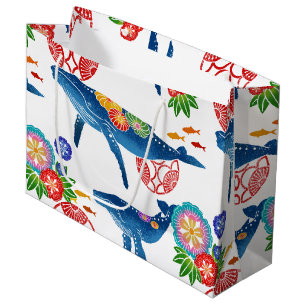 okinawan bingata style pattern art giftbag large gift bag