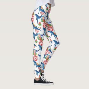 okinawan bingata style pattern art legings leggings