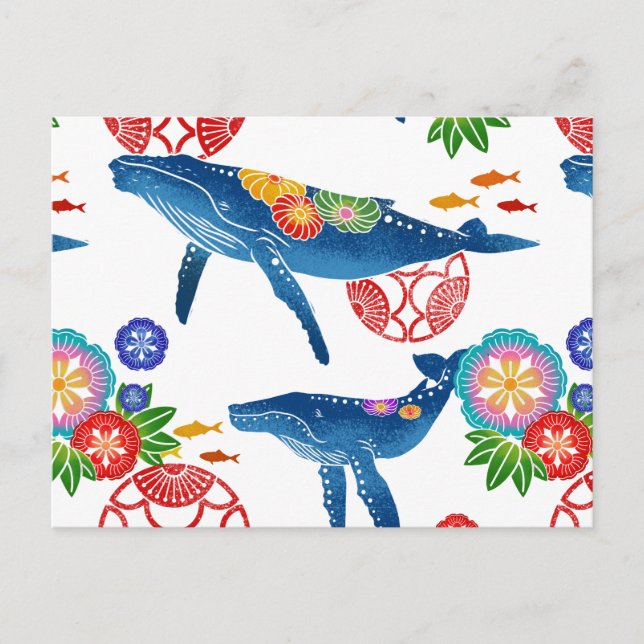 okinawan bingata style pattern postcards (Front)