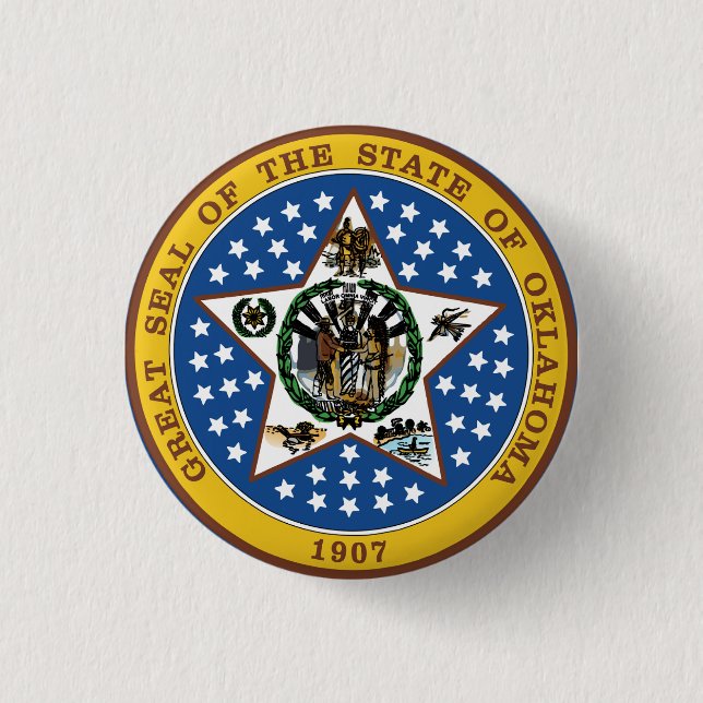 Oklahoma 1 Inch Round Button (Front)