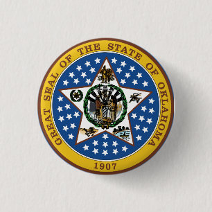 Oklahoma 1 Inch Round Button