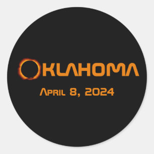Oklahoma 2024 Total Solar Eclipse Classic Round Sticker