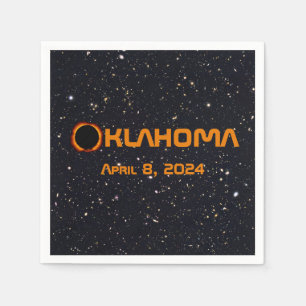 Oklahoma 2024 Total Solar Eclipse Napkin