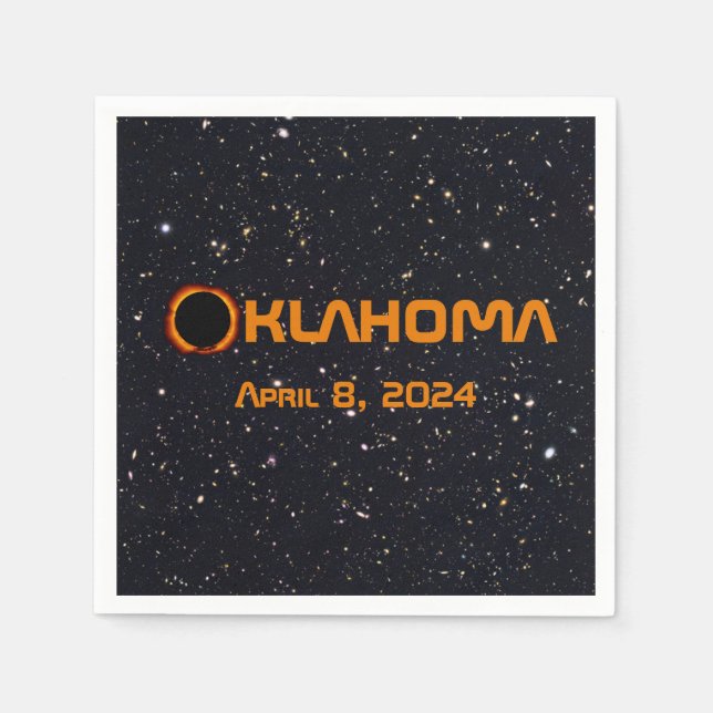 Oklahoma 2024 Total Solar Eclipse  Napkin (Front)