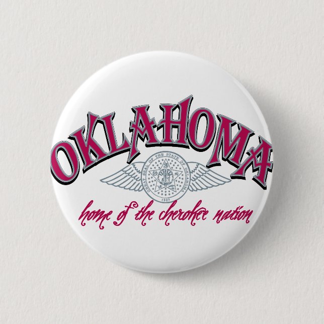 Oklahoma 2 Inch Round Button (Front)