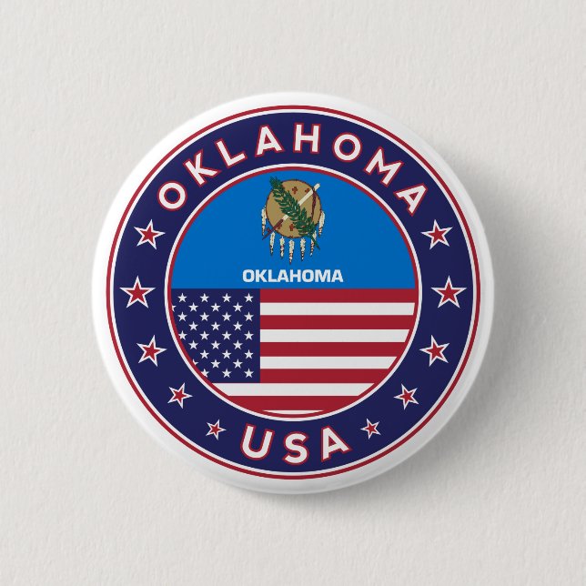 Oklahoma 2 Inch Round Button (Front)