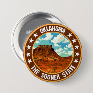 Oklahoma 3 inch round button