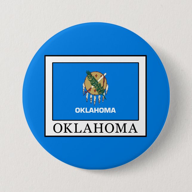 Oklahoma 3 Inch Round Button (Front)