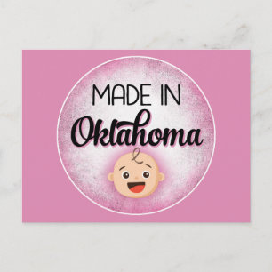 Oklahoma Baby Funny Pink New Girl Carte postale