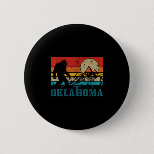 Oklahoma Bigfoot Vintage Mountains Hiking Camping 2 Inch Round Button