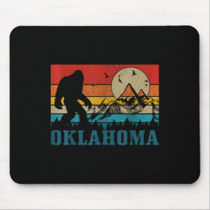 Oklahoma Bigfoot Vintage Mountains Hiking Camping  Mouse Pad