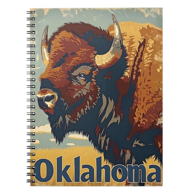 Oklahoma Bison Vintage Notebook (Front)