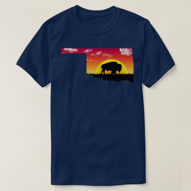 Oklahoma Buffalo Silhouette T-Shirt (Design Front)