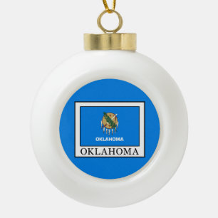 Oklahoma Ceramic Ball Christmas Ornament
