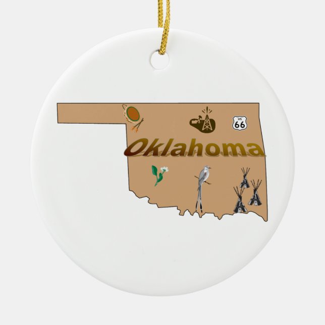 Oklahoma Christmas Tree Ornament (Front)