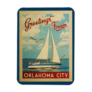 Oklahoma City Magnet Sailboat Vintage Oklahoma