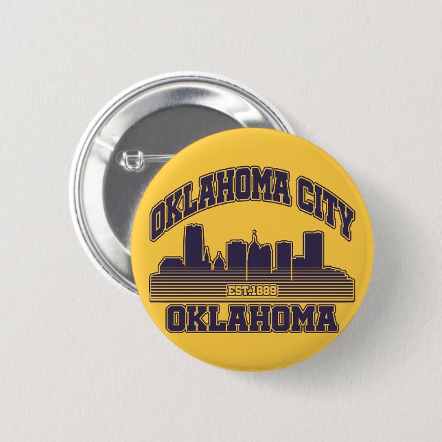 Oklahoma City,Oklahoma  2 Inch Round Button (Front & Back)