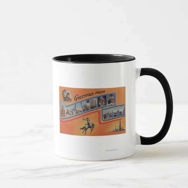 Oklahoma City, Oklahoma - Large Letter Scenes Mug (Right)