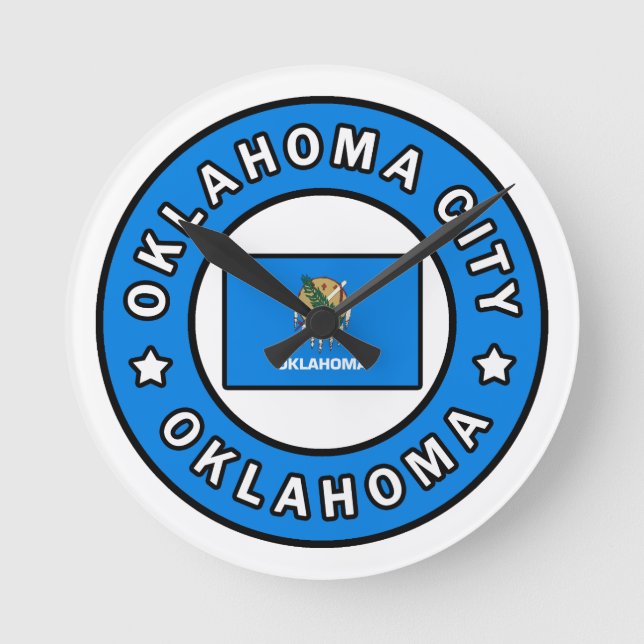 Oklahoma City Oklahoma Round Clock (Front)