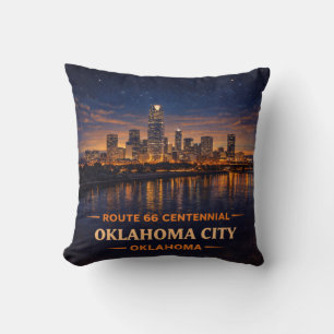 Oklahoma City Route 66 Skyline Couch Decor Throw Pillow