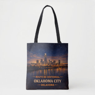 Oklahoma City Route 66 Skyline Travel Carryall Tote Bag