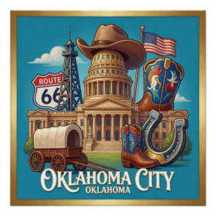 Oklahoma City Route Travel Poster