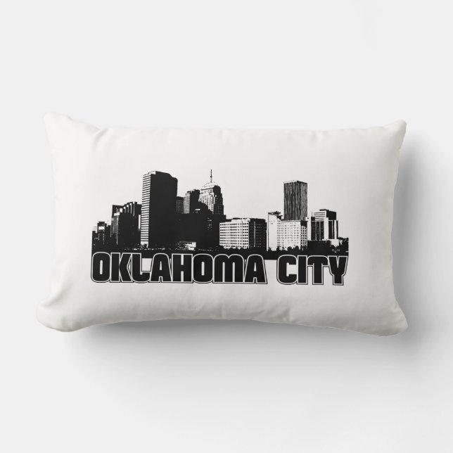 Oklahoma City Skyline Lumbar Pillow (Front)