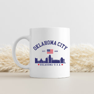 Oklahoma City Skyline – Stars & Stripes Coffee Mug