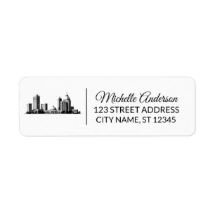 Oklahoma City Stylized Skyline Return Address
