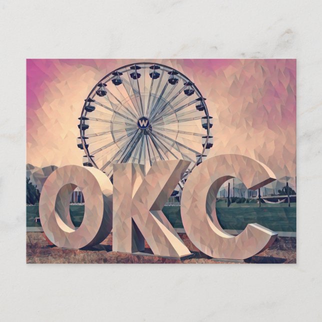 Oklahoma City Wheeler District Art Postcard (Front)