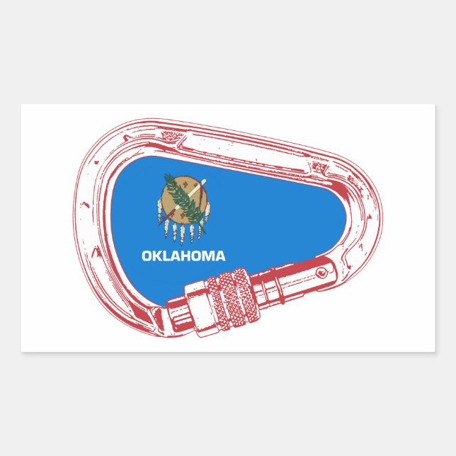 Oklahoma Climbing Carabiner Sticker (Front)