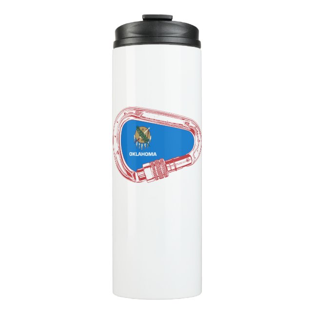 Oklahoma Climbing Carabiner Thermal Tumbler (Front)