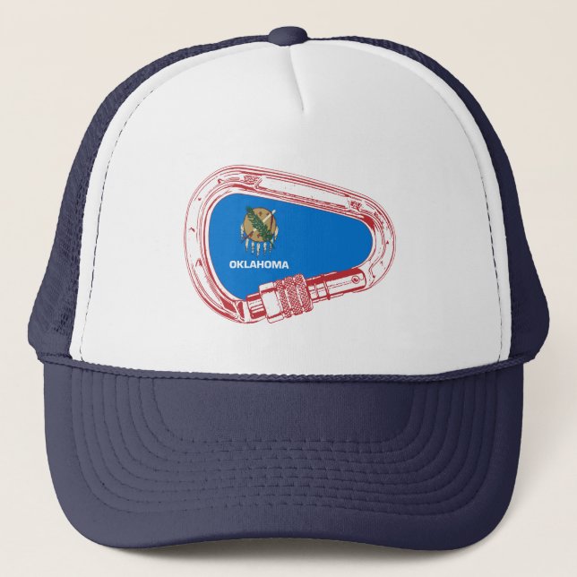Oklahoma Climbing Carabiner Trucker Hat (Front)