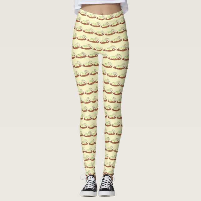 Oklahoma Country Chicken Fried Steak Foodie OK Leggings (Front)