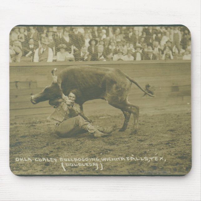 Oklahoma Culy bulldogging. Mouse Pad (Front)