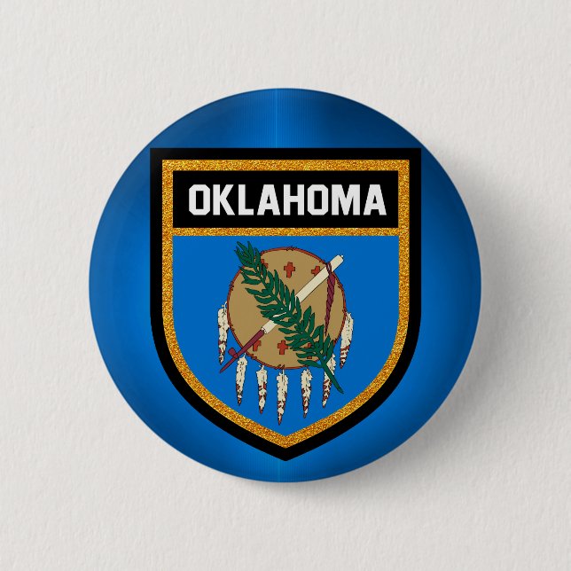 Oklahoma Flag 2 Inch Round Button (Front)