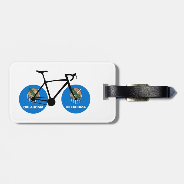 Oklahoma Flag Cycling Luggage Tag (Back Horizontal)